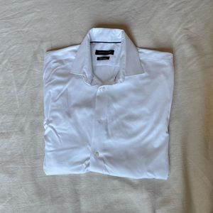 Tommy Hilfiger Men's Slim-Fit TH Flex Non-Iron Supima Stretch White Dress Shirt